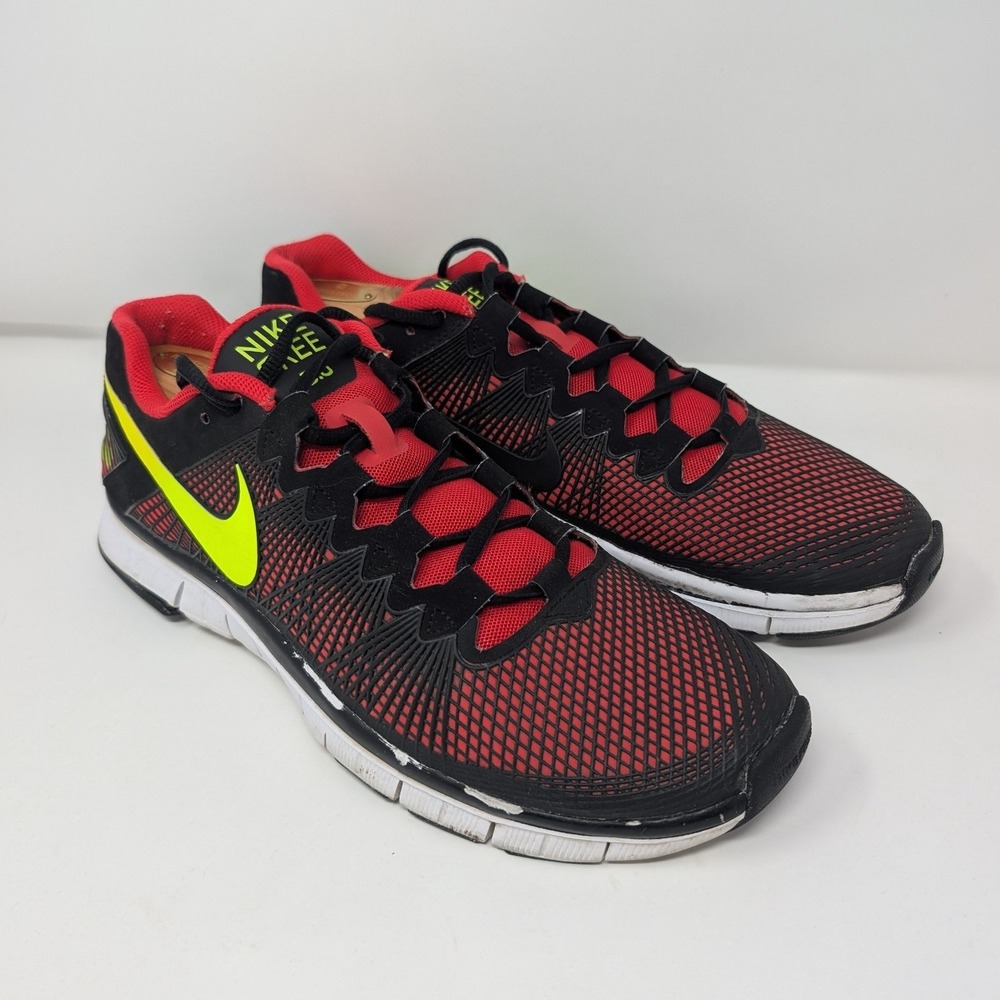 Nike Free 3.0 Men's 13 Hyper Red Black Neon Green Running Shoes 553684-600